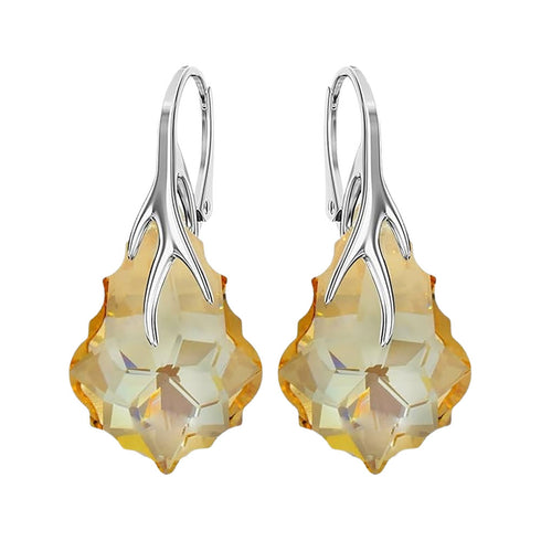 Sudraba auskari "Baroka VI (Golden Shadow)" ar Swarovski™ kristāliem